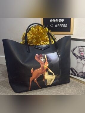 Givenchy x Disney Bambi Antigona Black Tote & Roberto Italy scarf